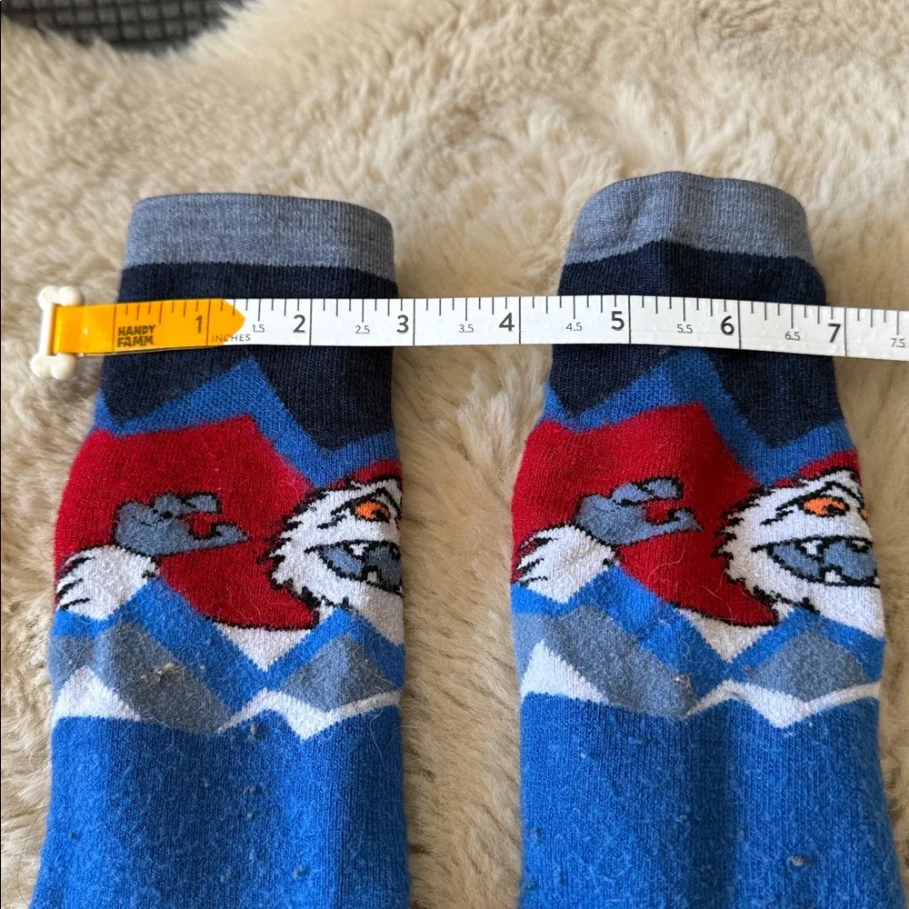 Smartwool Socks Kids Large Wool Yeti Blue Red Skiing